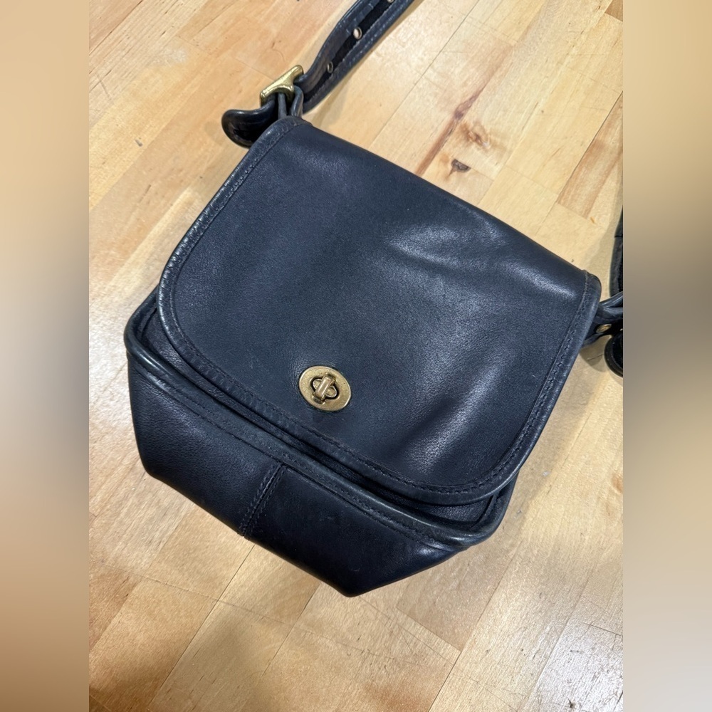 Coach Bag Legacy in Black Leather Saddle Bag Crossbody 9965 - Picture 2 of 11